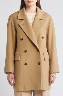 Fleurette Ross Double Breasted Wool Coat in Camel 