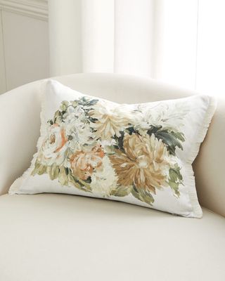 Fleurs D Artistes Sepia Lumbar Cushion, 24" x 12"