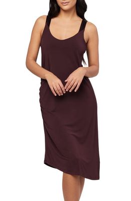 Fleur'T Cinched Satin Trim Knit Nightgown in Cocoa