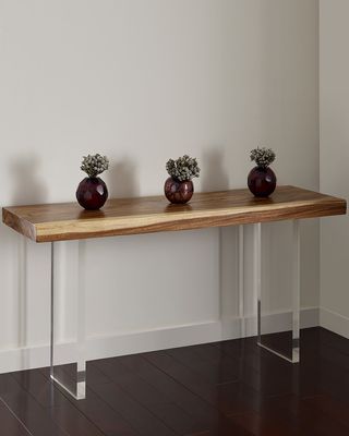 Floating Chamcha Wood Console Table