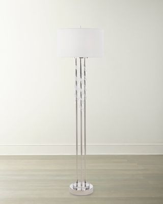 Floor Lamp with Frosted Glass Swirls