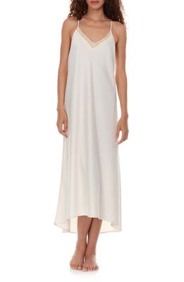 Flora Nikrooz Genevive Satin Lace Nightgown in Antique Ivory