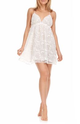 Flora Nikrooz Meg Floral Embroidered Chemise in Ivory