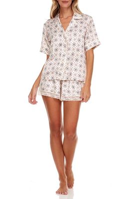 Flora Nikrooz Selena Floral Satin Short Pajamas in Natural 