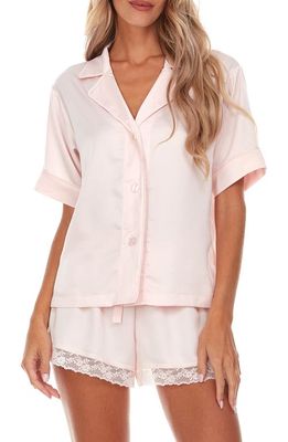 Flora Nikrooz Selena Satin Charmeuse Short Pajamas in Buff 