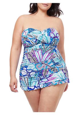 Floral Bandeau Swim Dress