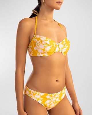 Floral Bra Halter Bikini Top