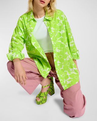 Floral Daddy Oversized Button-Front Shirt