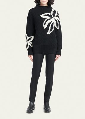 Floral-Embroidered Cashmere Sweater