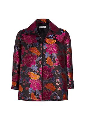 Floral Gems Jacquard A-Line Jacket