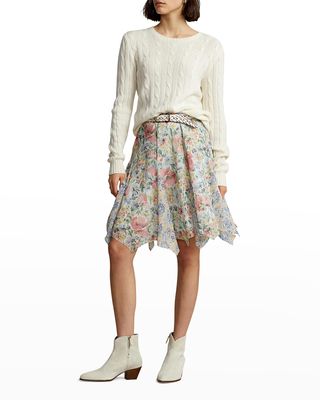 Floral Georgette Handkerchief Skirt