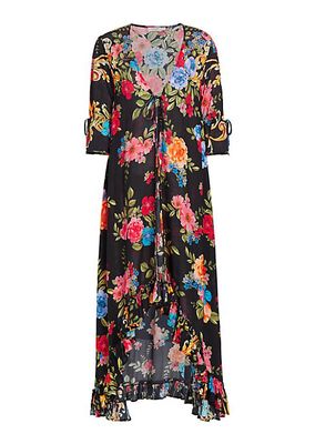 Floral High-Low Cover-Up