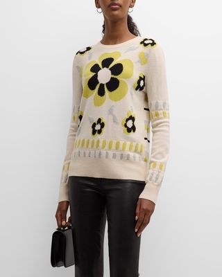 Floral Intarsia Wool-Cashmere Sweater