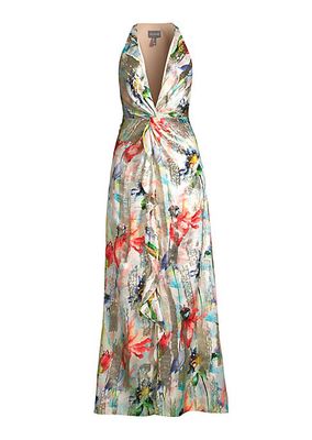 Floral Jacquard Midi-Dress