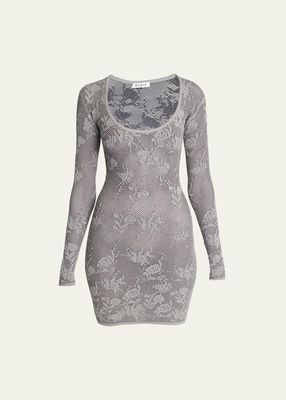 Floral Lace Body-Con Mini Dress