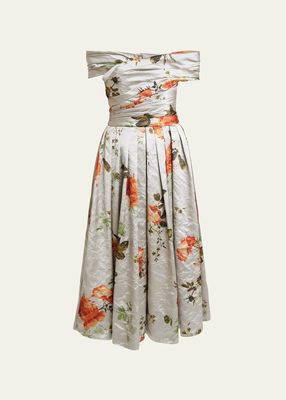 Floral Off-Shoulder Midi Dress