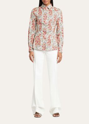 Floral Paisley Button-Front Shirt