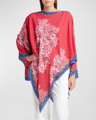 Floral Patterned Poncho