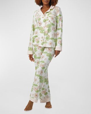 Floral-Print Cotton Jersey Pajama Set