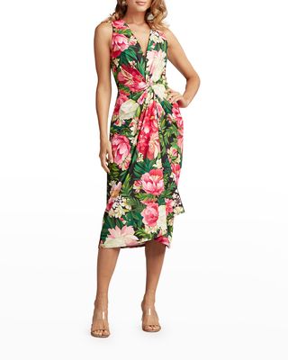 Floral-Print Twist Front Dress
