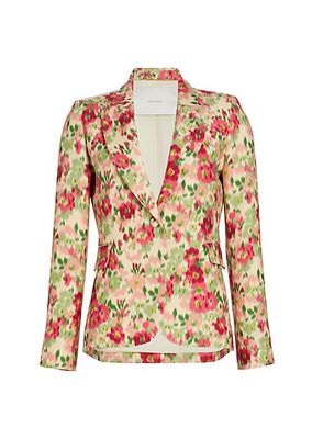 Floral Single-Breasted Blazer