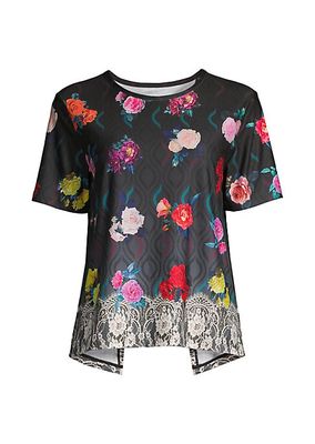 Floral Split-Back T-Shirt