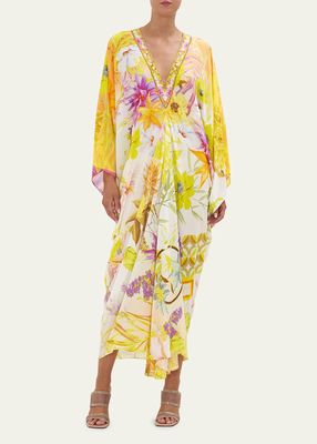 Floral T-Shape Maxi Kaftan