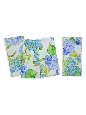 Florals Hydrangea 4-Piece Napkins Set - Blue - Blue
