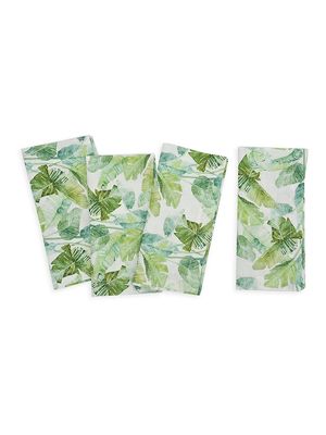 Florals Palm Leaf 4-Piece Napkins Set - Green - Green