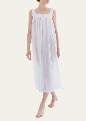 Florence Ruched Lace-Trim Nightgown