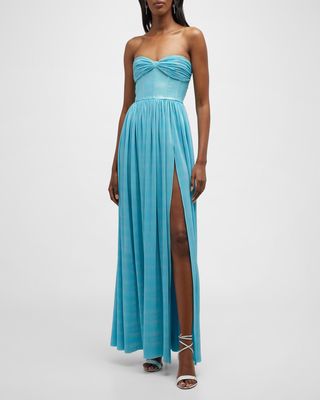 Florence Strapless Plisse Corset Gown