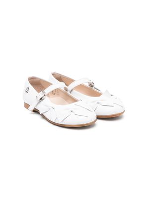 Florens bow-embellished leather ballerina shoes - White