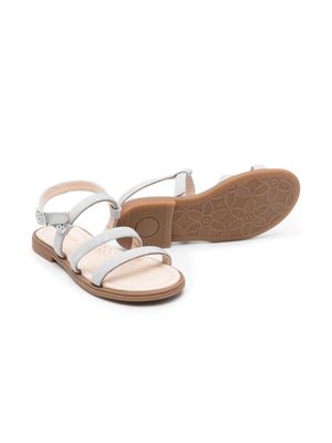 Florens glittery open-toe flat sandals - Silver