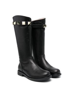 Florens stud-embellished knee-high boots - Black