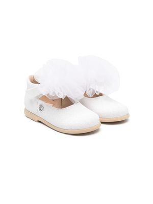 Florens tulle-detailing ballerina shoes - White