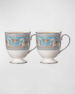 Florentine Turquoise Mugs, Set of 2