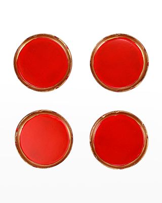 Florentine Wooden Accessories Red & Gold Coasters - Set Of 4