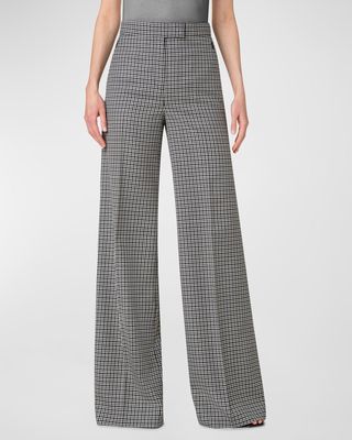 Floretta Wool Micro-Check Pants