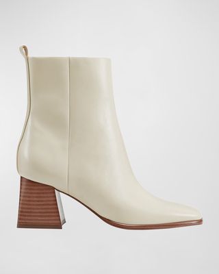 Floria Leather Zip Ankle Boots