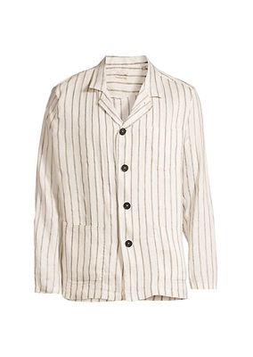 Florida Striped Silk-Blend Shirt Jacket