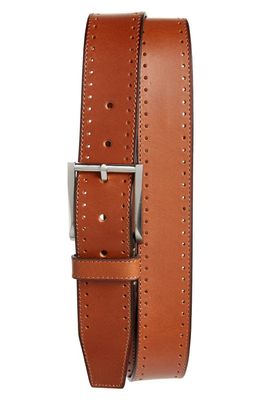Florsheim Vallon Perforated Leather Belt in Cognac