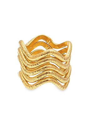 Flow 5-Piece 22K Gold-Plated Ring Set