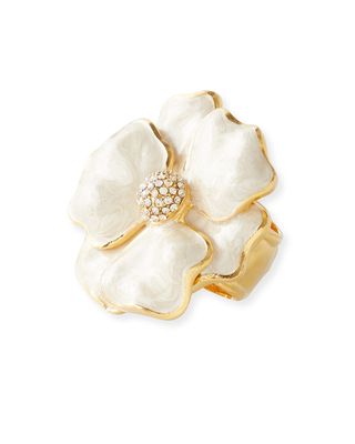 Flower Napkin Ring with Crystal Center