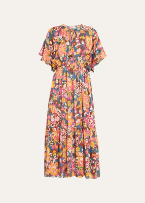 Flower Power Piment Maxi Dress