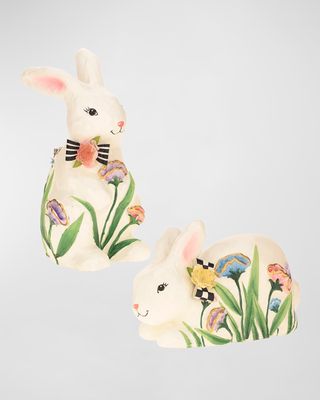 Flowered Rabbits, Set of 2