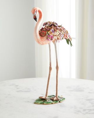 Flowery Flamingo Figurine