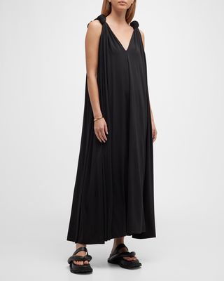 Fluid Maxi Dress with Knot Details