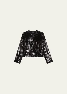 Fluid Sequin Crop Jacket