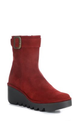 Fly London Bepp Wedge Bootie in 013 Red