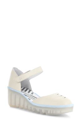 Fly London Biso Wedge Pump in 022 Off White Mousse